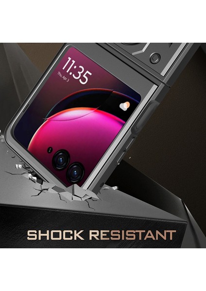 Motorola Razr 40 Ultra 5g Kılıf Pc+Tpu Telefon Kılıfı Kickstand Telefon Kabuğu-Gümüş (Yurt Dışından) fiyatları