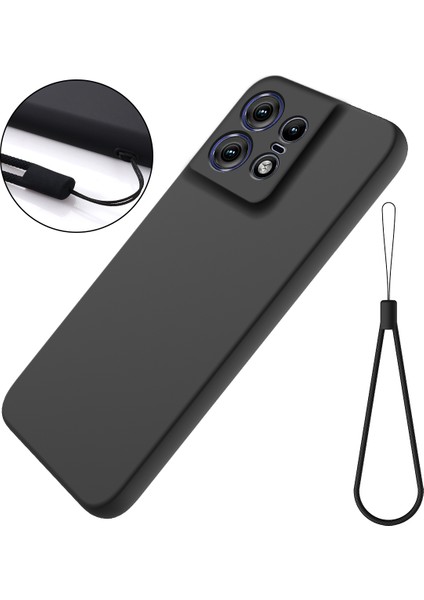 Motorola Edge 50 Pro 5g Kılıf Yumuşak Sıvı Silikon Telefon Kılıfı Cep Telefonu Aksesuarları -Siyah (Yurt Dışından)