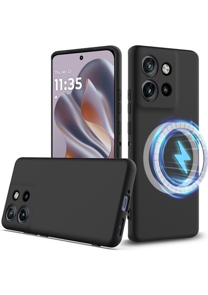 Motorola Edge 50 Neo 5g/moto S50 5g/thinkphone 25 5g Için Sıvı Silikon Kılıf, Magsafe Telefon Kılıfı ve Kordon ile Uyumlu-Siyah (Yurt Dışından) fiyatları