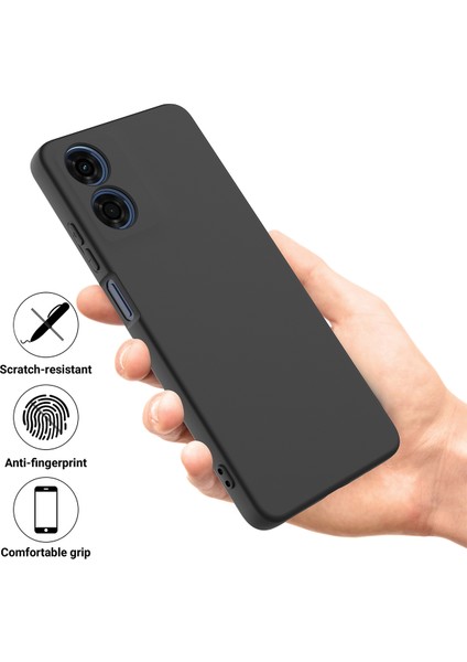 Motorola Moto G04S 4G/G04 4g Kılıf Sıvı Silikon Çizilmeye Dayanıklı Koruyucu Kabuk ve Kullanışlı Kayış-Siyah (Yurt Dışından) fiyatları