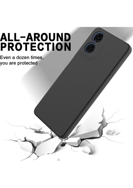 Motorola Moto G04S 4G/G04 4g Kılıf Sıvı Silikon Çizilmeye Dayanıklı Koruyucu Kabuk ve Kullanışlı Kayış-Siyah (Yurt Dışından) indirimleri