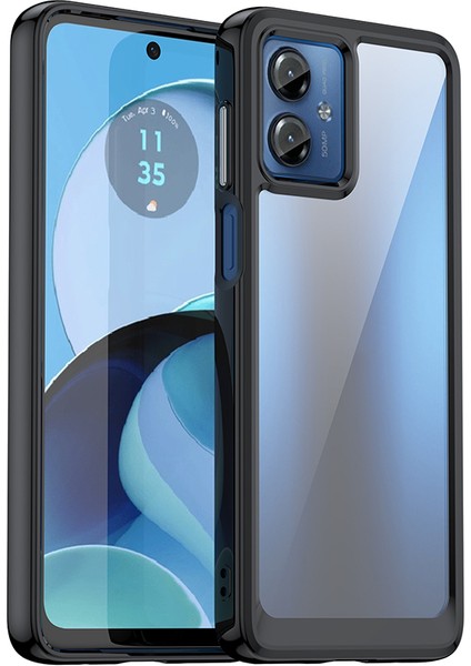 Motorola Moto G14 4g Tpu+Akrilik Cep Telefonu Kılıfı Düşmeye Dayanıklı Arka Kapak-Siyah (Yurt Dışından)