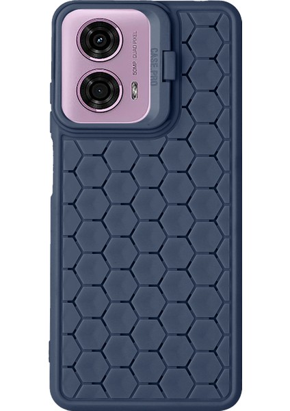 Motorola Moto E14 4G/G04 4G/G04S 4G/G24 4g Kılıf Tpu Telefon Kılıfı Isı Dağıtıcı Lens Çerçevesi Destek Ayağı-Koyu Mavi (Yurt Dışından) fiyatları