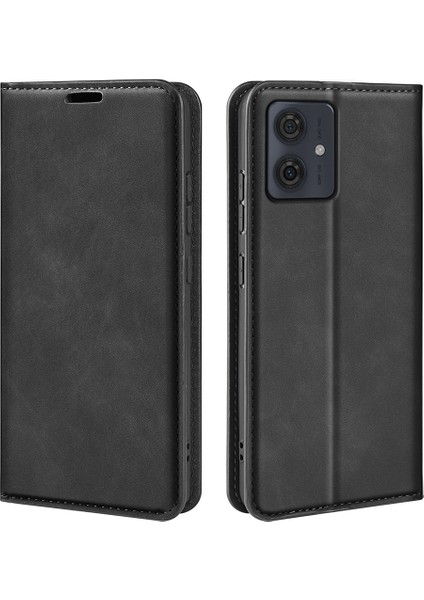 Motorola Moto G54 5g Telefon Kılıfı Cüzdan Standı Pu Deri Cilt Dokunuşlu Cep Telefonu Kılıfı-Siyah (Yurt Dışından)