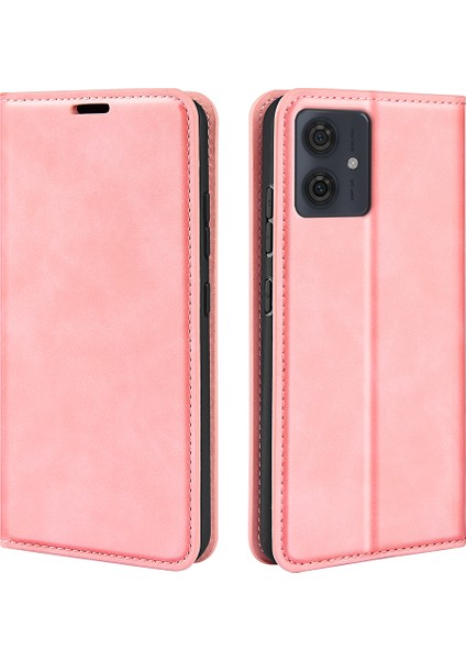 Motorola Moto G54 5g Telefon Kılıfı Cüzdan Standı Pu Deri Cilt-Dokunmatik Cep Telefonu Kapağı-Pembe (Yurt Dışından)