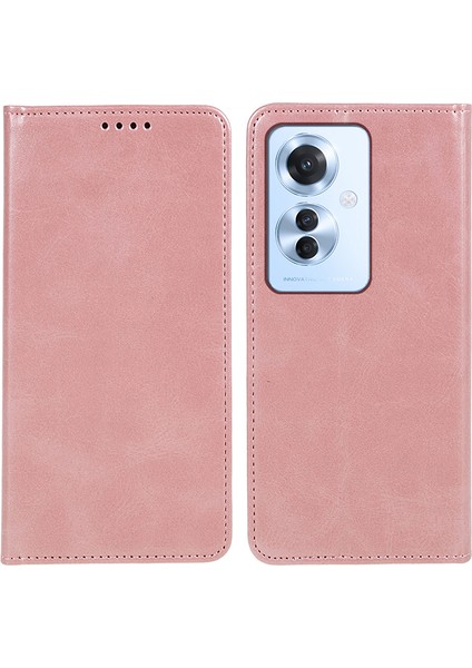Oppo RENO11 F 5g Kılıf Cüzdan Deri Telefon Kılıfı Manyetik Otomatik Kapanma-Gül Altın (Yurt Dışından)