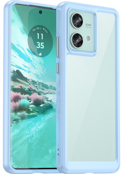 Motorola Edge 40 Neo 5g Kılıf Çizilmez Tpu+Akrilik Cep Telefonu Arka Kapağı-Mavi (Yurt Dışından)