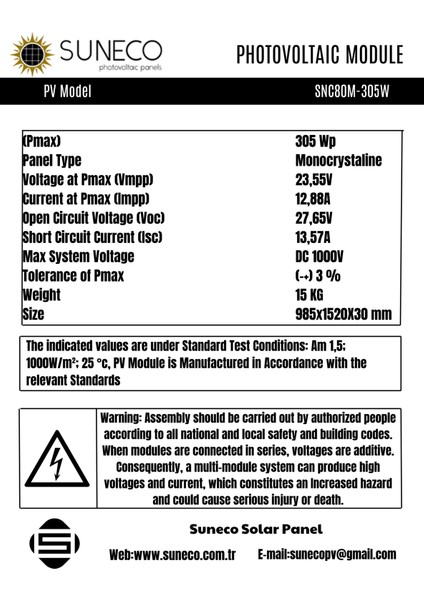 305W Watt Half-Cut Monokristal Solar Yüksek Amper Güneş Paneli A Sınıf Karavan fiyatları