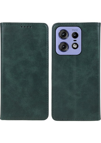 Motorola Edge 50 Pro 5g Cüzdan Kılıf Manyetik Otomatik Kapanan Deri Telefon Kılıfı-Yeşil (Yurt Dışından)