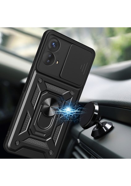 Motorola Moto G53 5g Için Kickstand Pc+Tpu Telefon Kılıfı, Kayar Itmeli Çekmeli Kamera Lens Koruma Kabuğu Telefon Kılıfı-Mavi (Yurt Dışından) fırsatları