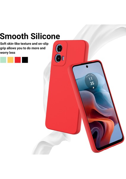Motorola Moto G45 5g Kılıf Sıvı Silikon Çizilmez Telefon Kılıfı El Askısı Ile-Kırmızı (Yurt Dışından) modelleri