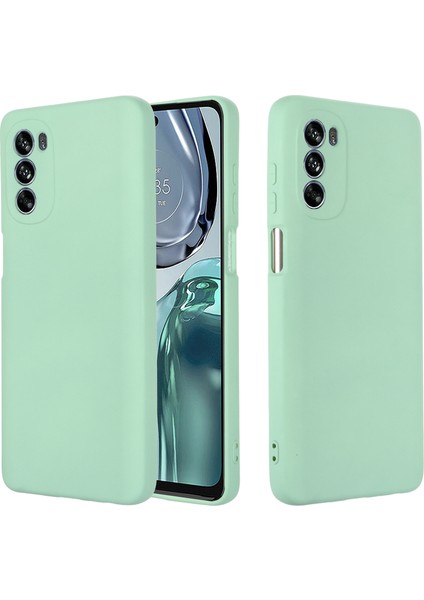 Motorola Moto G62 5g Sıvı Silikon Darbeye Dayanıklı Koruyucu Telefon Kılıfı Yumuşak Elyaf Astarlı Çizilmez Kılıf Kayışlı-Yeşil (Yurt Dışından) fiyatları