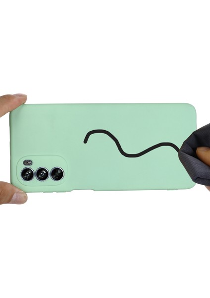 Motorola Moto G62 5g Sıvı Silikon Darbeye Dayanıklı Koruyucu Telefon Kılıfı Yumuşak Elyaf Astarlı Çizilmez Kılıf Kayışlı-Yeşil (Yurt Dışından) indirimleri