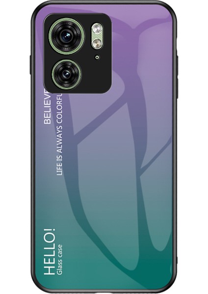 Motorola Edge 40 5g Temperli Cam Kılıf Pc+Tpu Degrade Telefon Kılıfı-Degrade Mor (Yurt Dışından)