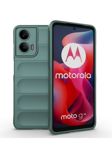 Motorola Moto G24 4G/E14 4g Kılıf Düşmeye Karşı Yumuşak Tpu Sağlam Telefon Arka Kapağı-Yeşil (Yurt Dışından)