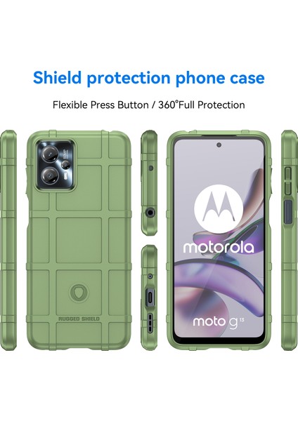 Motorola Moto G13 4G/G23 4g Darbeye Dayanıklı Yumuşak Tpu Telefon Kılıfı Sağlam Kare Izgara Doku Telefon Koruyucu-Yeşil (Yurt Dışından) modelleri