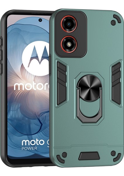 Motorola Moto G24 4G/G04 4g Ince Kılıf Kickstand Araç Tutucu Telefon Kılıfı-Yeşil (Yurt Dışından)
