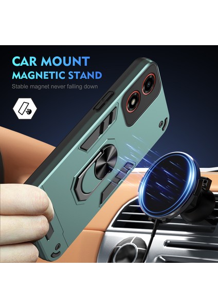 Motorola Moto G24 4G/G04 4g Ince Kılıf Kickstand Araç Tutucu Telefon Kılıfı-Yeşil (Yurt Dışından) fiyatları