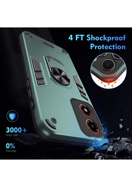 Motorola Moto G24 4G/G04 4g Ince Kılıf Kickstand Araç Tutucu Telefon Kılıfı-Yeşil (Yurt Dışından) fırsatları