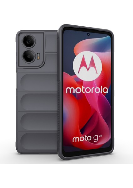 Motorola Moto G24 4G/E14 4g Kılıf Düşmeye Karşı Yumuşak Tpu Sağlam Telefon Arka Kapağı-Koyu Gri (Yurt Dışından)