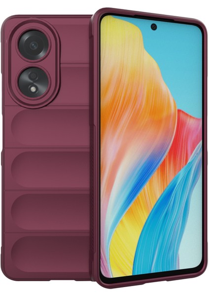 Oppo A58 4g Tpu Kılıf Düşmeye Dayanıklı Cep Telefonu Arka Kapağı-Şarap Kırmızısı (Yurt Dışından)