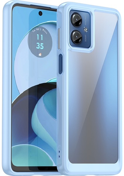 Motorola Moto G14 4g Tpu+Akrilik Cep Telefonu Kılıfı Düşmeye Dayanıklı Arka Kapak-Mavi (Yurt Dışından)