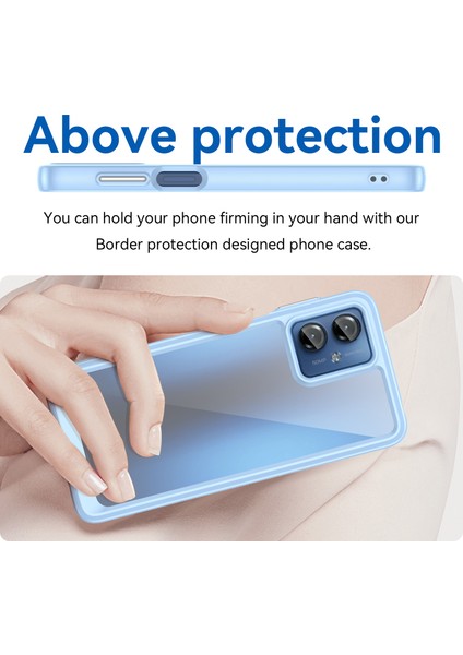Motorola Moto G14 4g Tpu+Akrilik Cep Telefonu Kılıfı Düşmeye Dayanıklı Arka Kapak-Mavi (Yurt Dışından) fırsatları