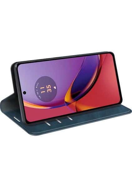 Motorola Moto G84 5g Telefon Kılıfı Manyetik Kapatma Pu Deri Stand Telefon Kılıfı-Mavi (Yurt Dışından) fırsatları