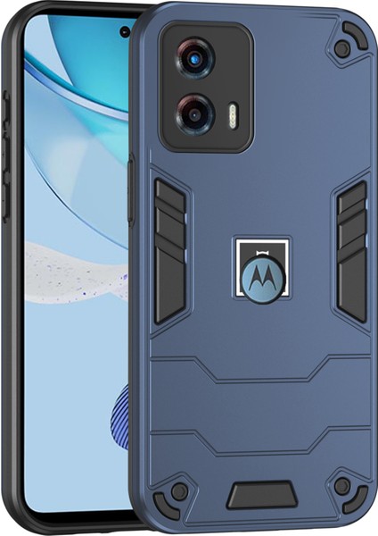 Motorola Moto G 5g (2023) Telefon Kılıfı Yumuşak Tpu Sert Pc Çift Katmanlı Koruyucu Kılıf-Lacivert (Yurt Dışından)