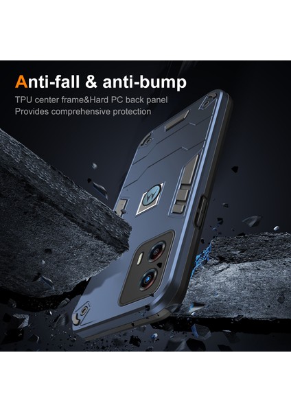 Motorola Moto G 5g (2023) Telefon Kılıfı Yumuşak Tpu Sert Pc Çift Katmanlı Koruyucu Kılıf-Lacivert (Yurt Dışından) modelleri