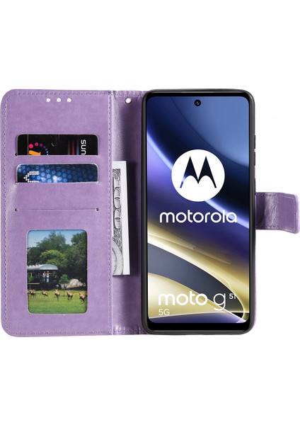 Motorola Moto G51 5g Için Mandala Çiçek Baskılı Telefon Kılıfı, Pu Deri Darbeye Dayanıklı Cüzdan Kılıf Standı Kabuk Bilek Kayışı Ile-Mor (Yurt Dışından) fırsatları