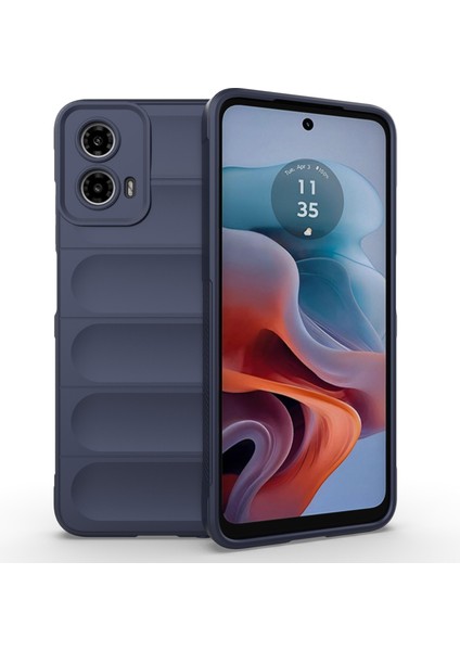Motorola Moto G45 5G/G34 5g Telefon Kılıfı Tpu Düşme Koruması Sağlam Tasarım Kabuk-Koyu Mavi (Yurt Dışından)