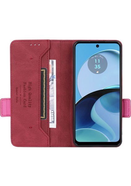 Motorola Moto G14 4g Stand Telefon Kılıfı Çizilmez Pu Deri Donanım Dekor Cüzdan Koruyucu Kılıf-Gül (Yurt Dışından) fiyatları