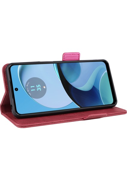 Motorola Moto G14 4g Stand Telefon Kılıfı Çizilmez Pu Deri Donanım Dekor Cüzdan Koruyucu Kılıf-Gül (Yurt Dışından) modelleri