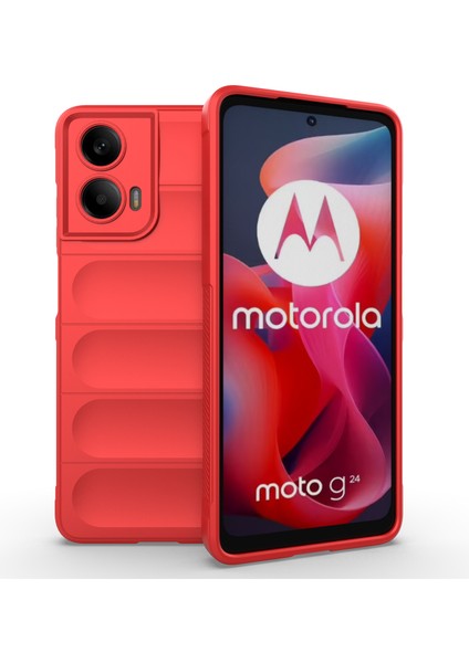 Motorola Moto G24 4G/E14 4g Kılıf Düşmeye Karşı Yumuşak Tpu Sağlam Telefon Arka Kapağı-Kırmızı (Yurt Dışından)