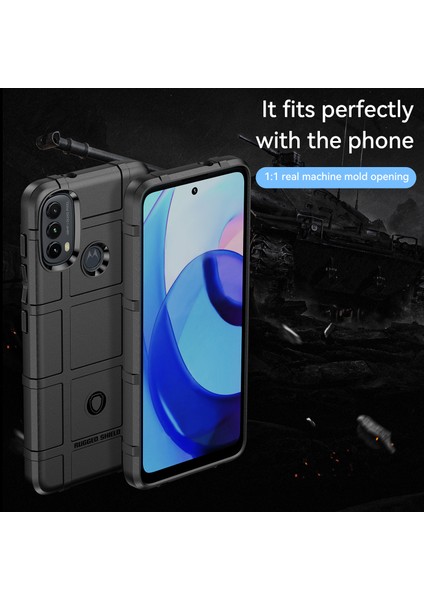 Motorola Moto E20/E30/E40 Için Sağlam Kare Izgara Tasarım Kalınlaştırılmış Tpu Yastık Darbeye Dayanıklı Telefon Kılıfı-Siyah (Yurt Dışından) fiyatları