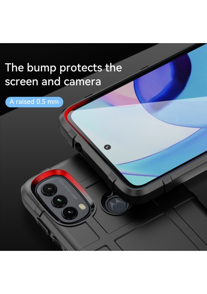 Motorola Moto E20/E30/E40 Için Sağlam Kare Izgara Tasarım Kalınlaştırılmış Tpu Yastık Darbeye Dayanıklı Telefon Kılıfı-Siyah (Yurt Dışından) fırsatları