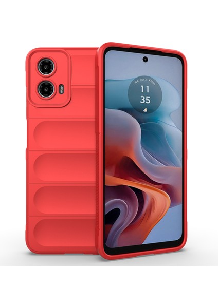 Motorola Moto G45 5G/G34 5g Telefon Kılıfı Tpu Düşme Koruması Sağlam Tasarım Kabuk-Kırmızı (Yurt Dışından)