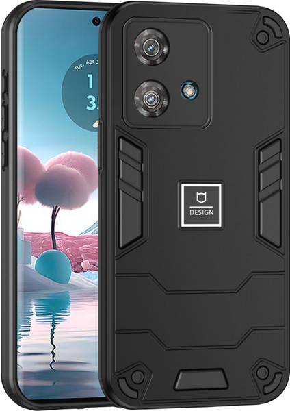 Motorola Edge 40 Neo 5g Telefon Kılıfı Çift Katmanlı Hibrit Yumuşak Tpu Sert Pc Darbeye Dayanıklı Kapak-Siyah (Yurt Dışından)