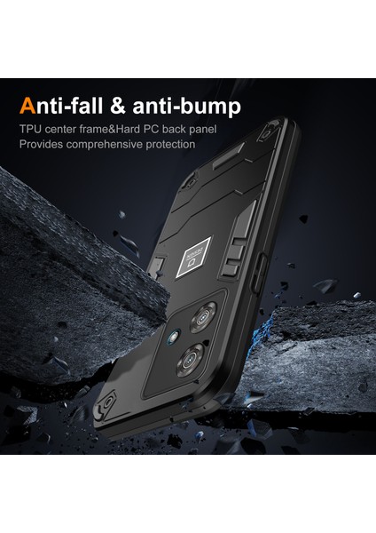 Motorola Edge 40 Neo 5g Telefon Kılıfı Çift Katmanlı Hibrit Yumuşak Tpu Sert Pc Darbeye Dayanıklı Kapak-Siyah (Yurt Dışından) modelleri