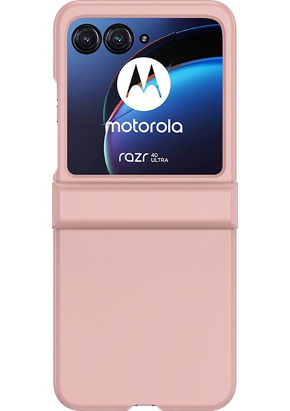 Motorola Razr 40 Ultra 5g Sert Pc Telefon Kılıfı Darbeye Dayanıklı Menteşe Koruması Cilt-Dokunmatik Kılıf-Pembe (Yurt Dışından)