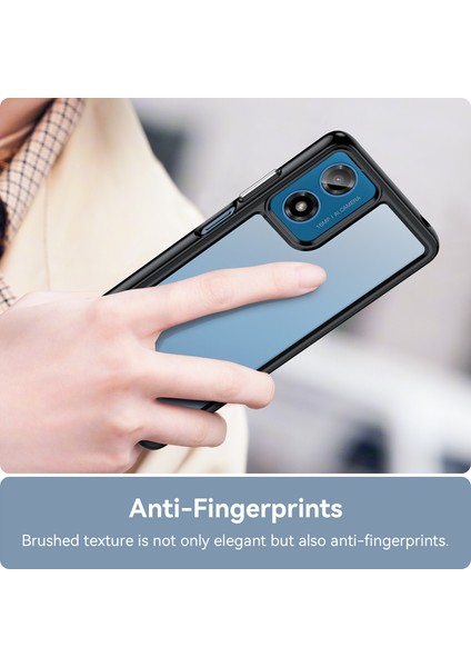 Motorola Moto E14 4G/G04 4G/G04S 4G/G24 4g Kılıf Tpu+Akrilik Düşmeye Dayanıklı Telefon Arka Kapağı-Siyah (Yurt Dışından) indirimleri