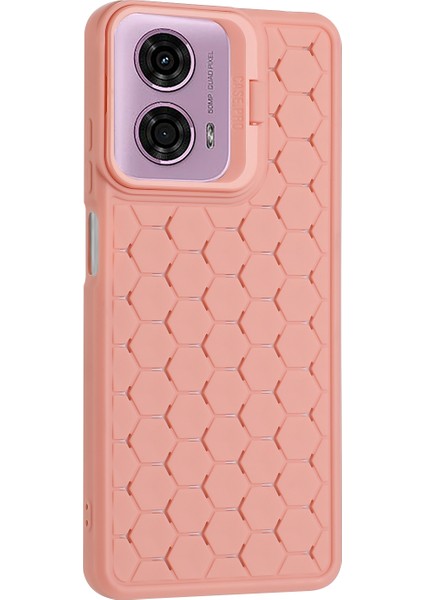 Motorola Moto E14 4G/G04 4G/G04S 4G/G24 4g Kılıf Tpu Telefon Kılıfı Isı Dağıtıcı Lens Çerçevesi Ayaklık-Pembe (Yurt Dışından)