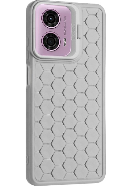 Motorola Moto E14 4G/G04 4G/G04S 4G/G24 4g Kılıf Tpu Telefon Kılıfı Isı Dağıtıcı Lens Çerçevesi Destek Ayağı-Gri (Yurt Dışından)