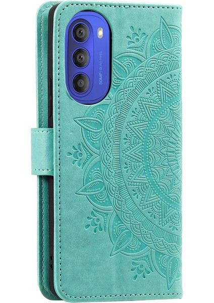 Motorola Moto G51 5g Için Mandala Çiçek Baskılı Telefon Kılıfı, Pu Deri Darbeye Dayanıklı Cüzdan Kılıf Standı Kabuk Bilek Kayışı Ile-Yeşil (Yurt Dışından) modelleri