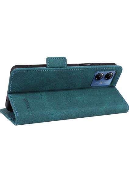 Motorola Moto G14 4g Stand Telefon Kılıfı Çizilmez Pu Deri Donanım Dekor Cüzdan Koruyucu Kılıf-Mavi (Yurt Dışından) fırsatları
