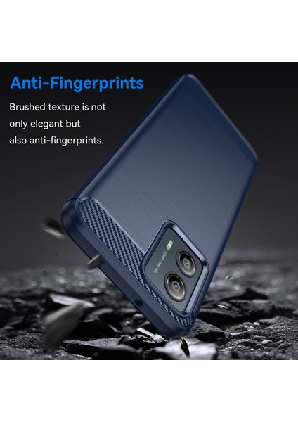 Motorola Moto G53 5g Fırçalanmış Telefon Kılıfı Karbon Fiber Doku Telefon Kabuğu Cep Telefonu Kapağı-Mavi (Yurt Dışından) fırsatları