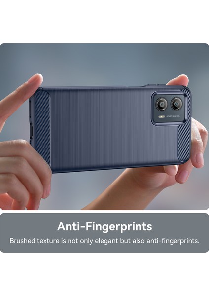 Motorola Moto G53 5g Fırçalanmış Telefon Kılıfı Karbon Fiber Doku Telefon Kabuğu Cep Telefonu Kapağı-Mavi (Yurt Dışından) indirimleri
