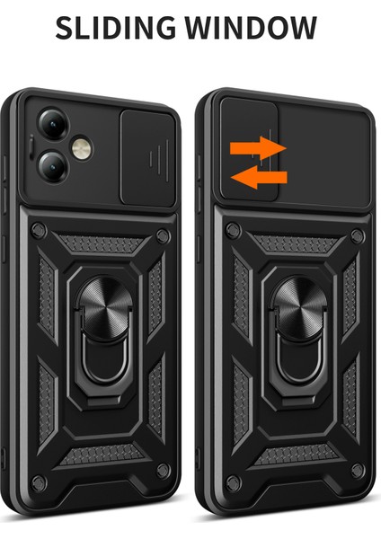 Motorola Moto G14 4g Kapak Sürgülü Lens Kapağı Pc+Tpu Koruyucu Telefon Kılıfı-Gümüş (Yurt Dışından) fiyatları
