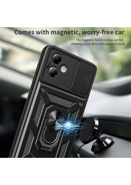 Motorola Moto G14 4g Kapak Sürgülü Lens Kapağı Pc+Tpu Koruyucu Telefon Kılıfı-Gümüş (Yurt Dışından) fırsatları